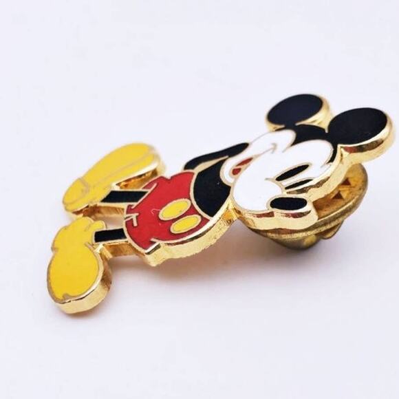 Disney Mickey Classic Pose Pin Red Yellow Enamel Collectible - Picture 3 of 5